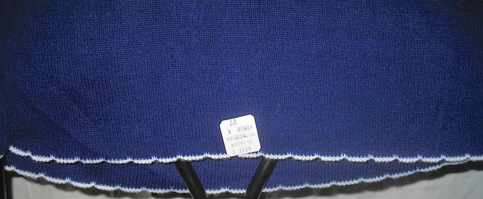 Donnkenny Square Neck Contrast Stitch Blue Vintage NOS Short Sleeve Knit Top