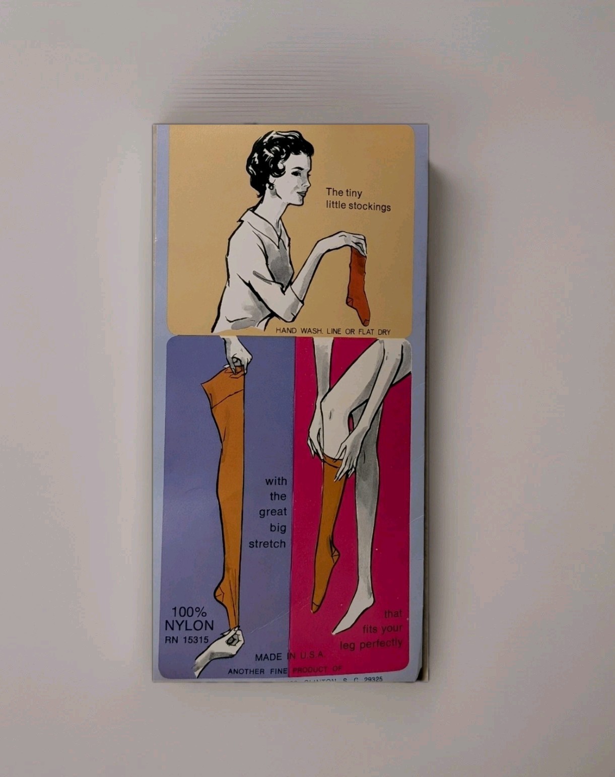Vintage NOS 1960s White Nylon Stockings Leg Fit USA Extra Tall 11.5–12 Heel Toe