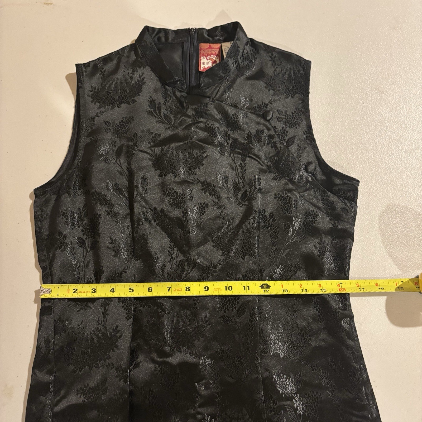 April Cornell Vintage black Asian Inspired Dress Rayon Small D-16