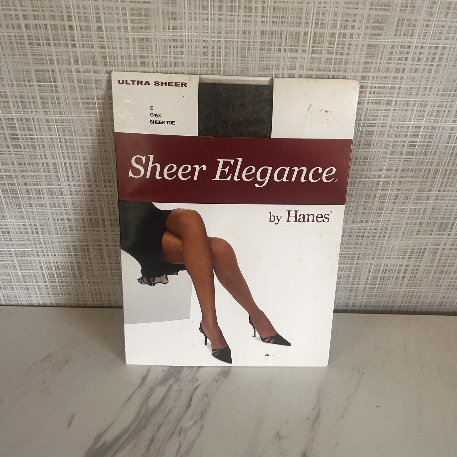 Vintage Hanes Sheer Elegance Pantyhose Ultra Sheer E Onyx Black 2004 BxF
