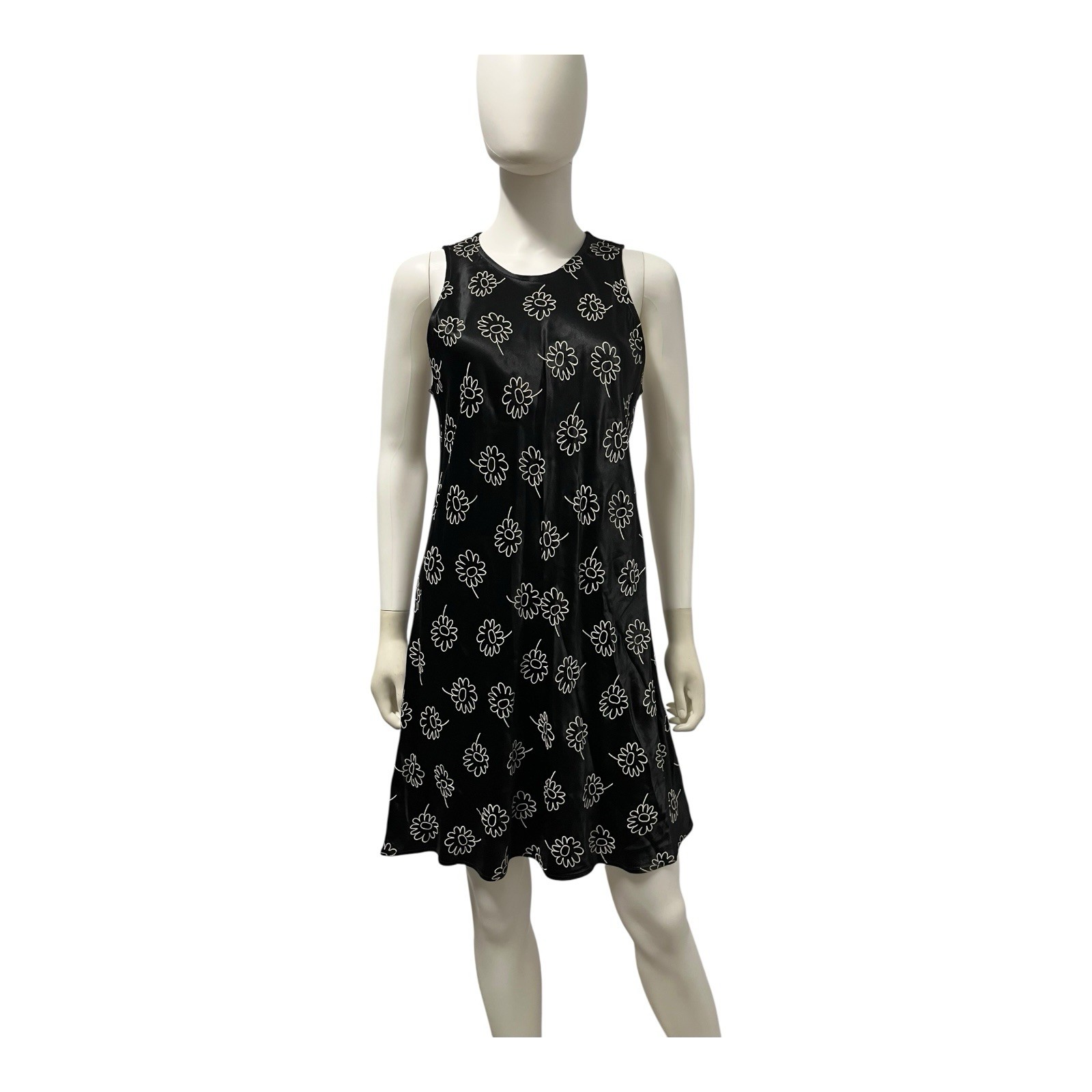 Vintage Y2K All That Jazz Dress Juniors 13/14 Black Satin Sleeveless Grunge