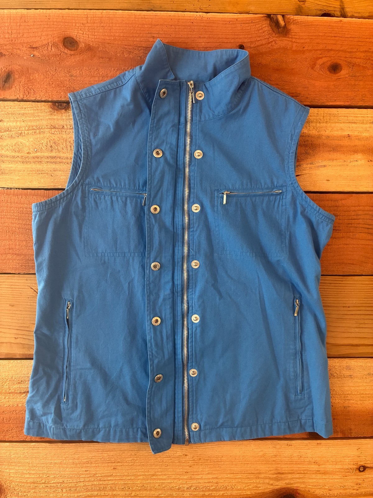 Vintage 90s Scandia Woods Utility Vest Women S Blue Cotton Gorpcore 1997