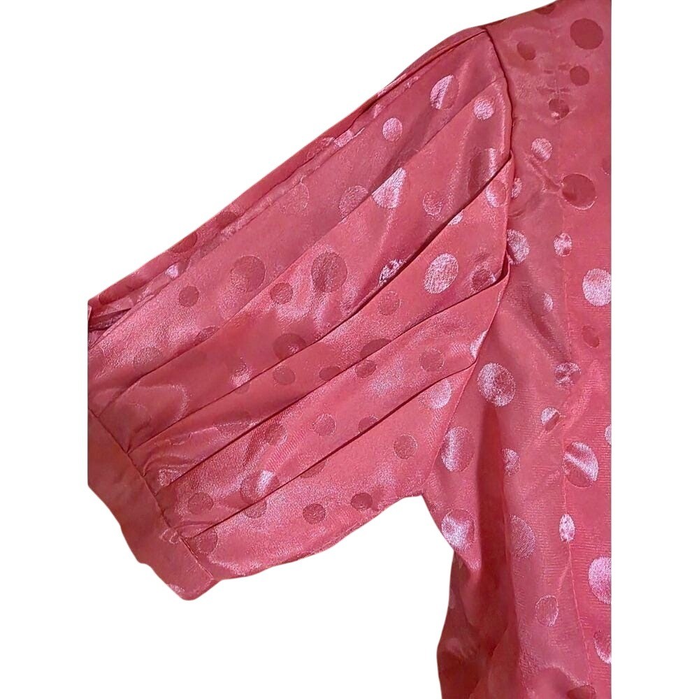 Vintage 80s Hot Pink Pleated Secretary’s Dress Sz 6P Dim the Lites