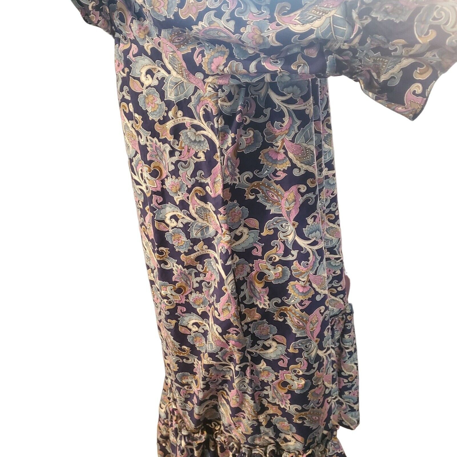 Vintage POMARE Hawaiian Floral Cotton Dress Tag 14 (fits 10) Boho Prairie USA