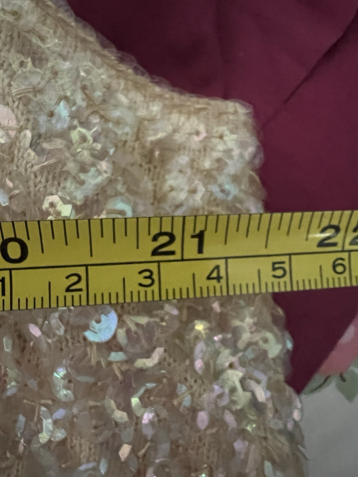 Vintage 60’s Valentina Ltd Beaded Sequin Shell Top Iridescent Cocktail Shimmer M