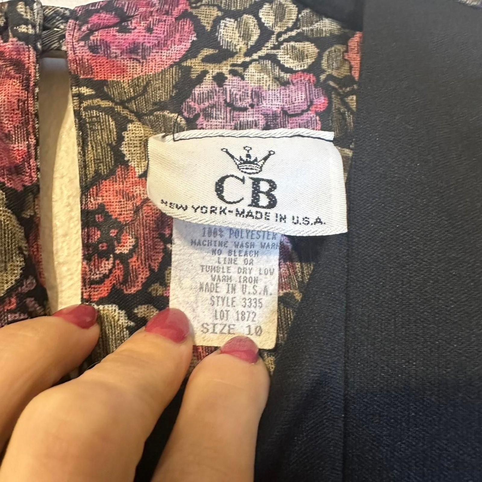 Vintage 1980’s CB New York Women’s Floral Peplum Dress – S **See notes