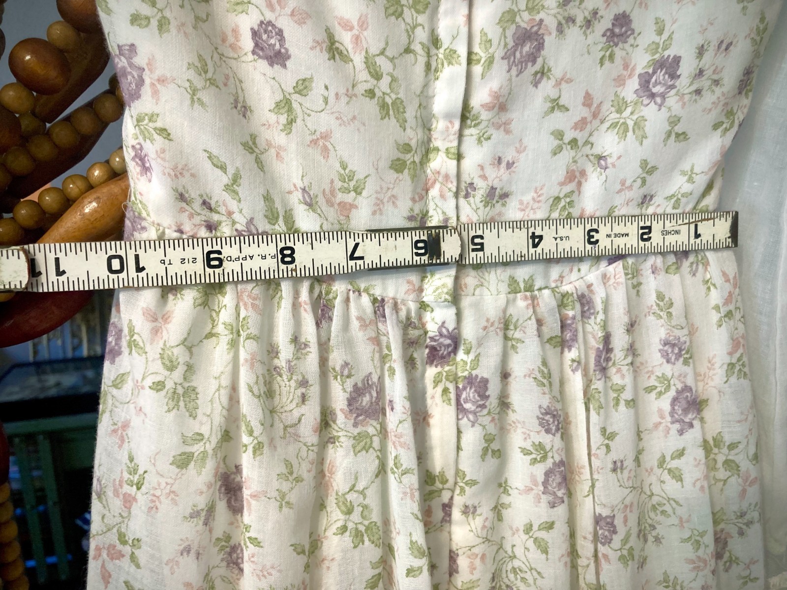 Vtg 70s Gunne Sax Jessica McClintock Floral Lace Corset Prairie Maxi Dress XXS