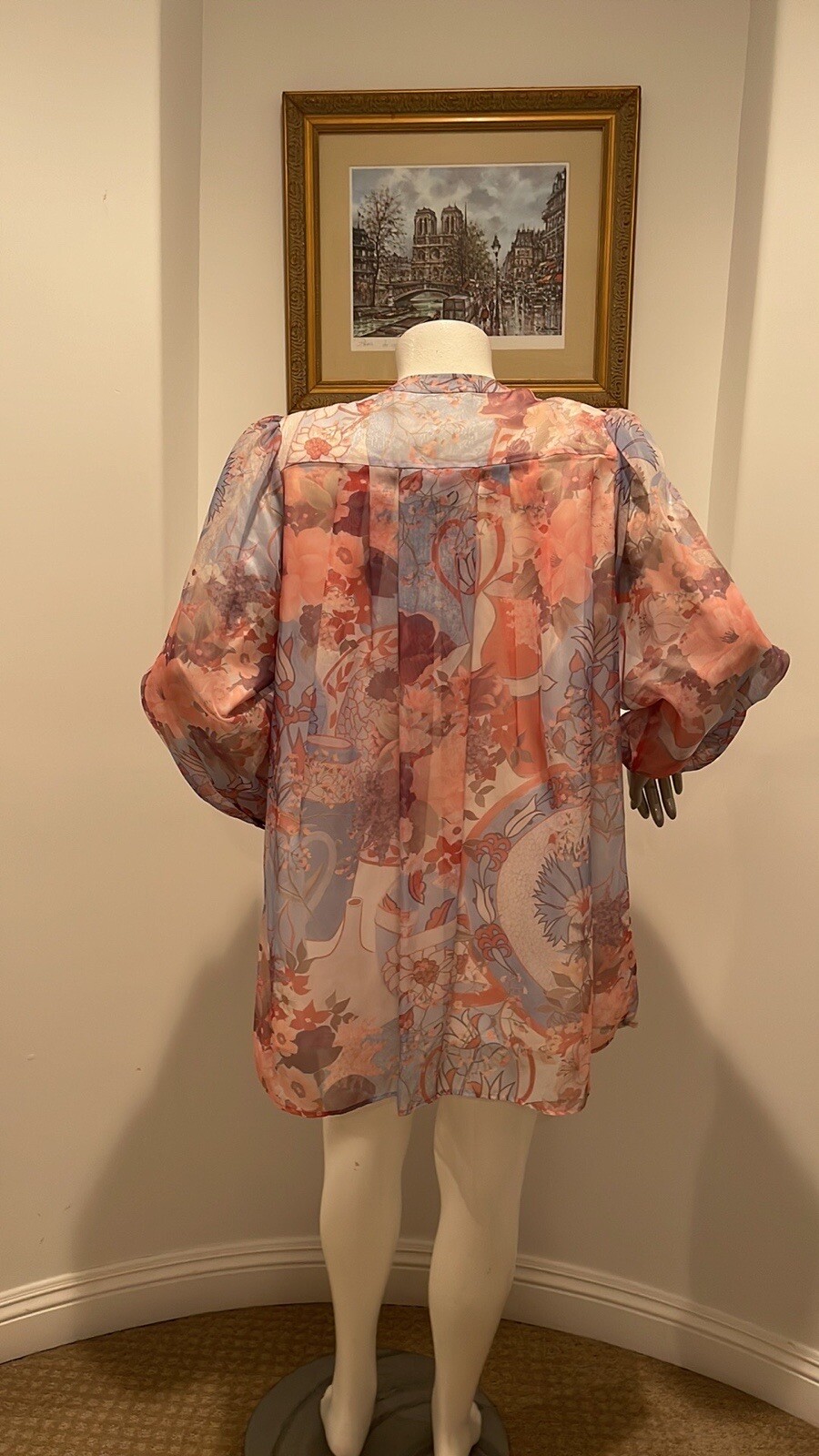 Diane Freis Original Vintage Beaded Sequin Floral Jacket Tassel Floral Print