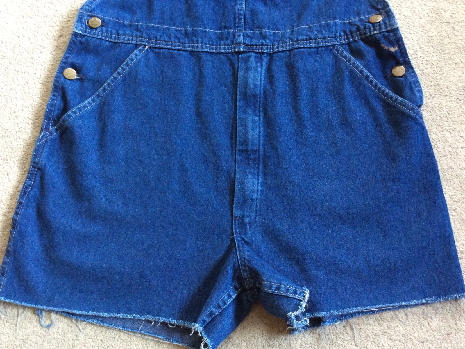 Vintage Oshkosh B’Gosh Vestbak Overalls Jean Cutoff Shorts Size 33/4 Zipper Fly
