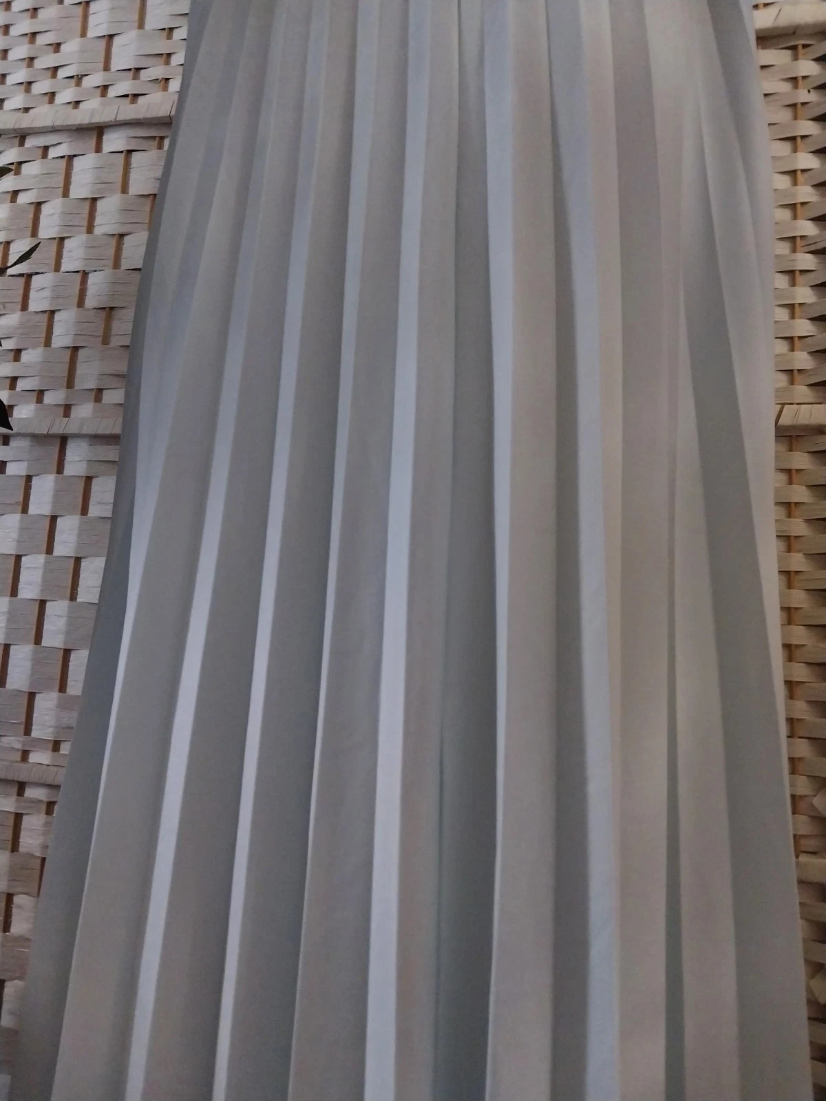 VTG Silky BABY BLUE CRYSTAL PLEATS PLEAT MAXI DRESS SKIRT FLARE SWEEP TWIRLY