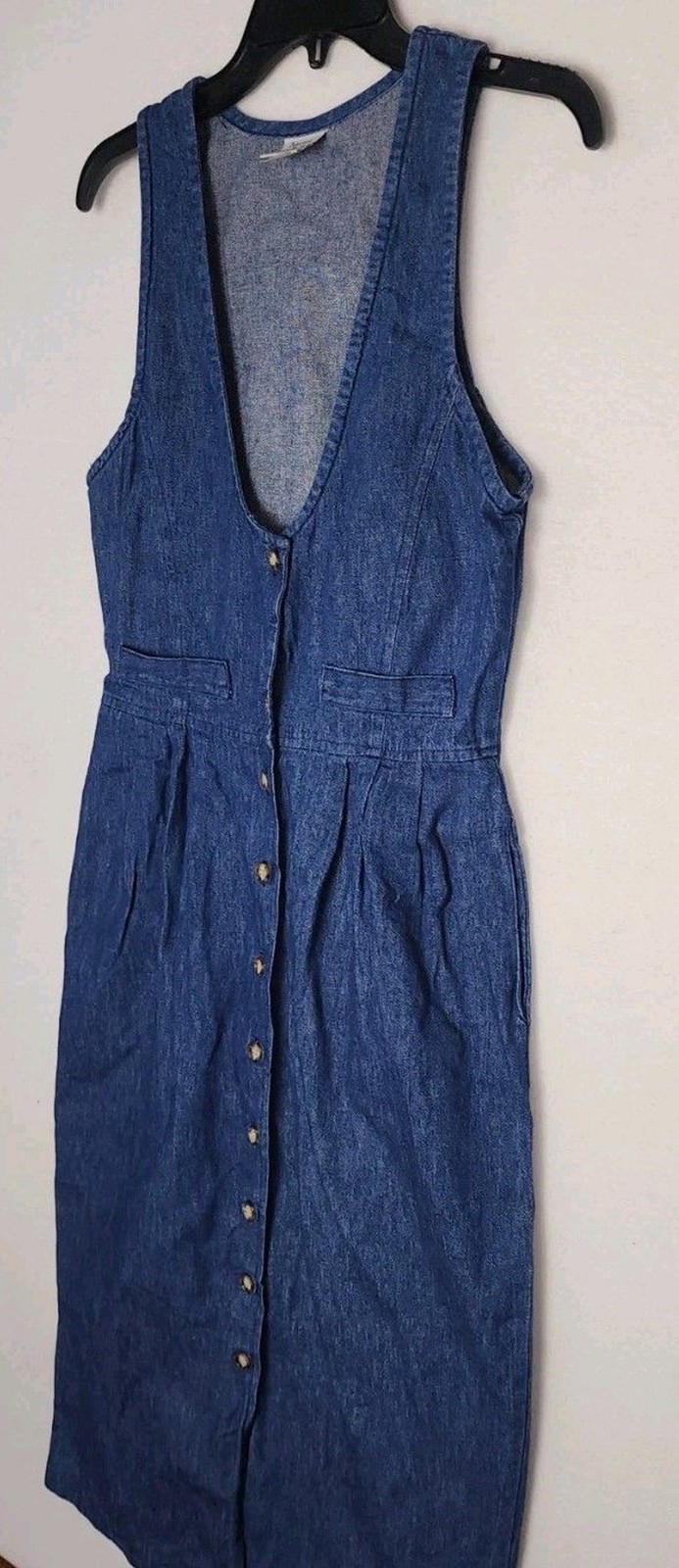 Vintage Selections By Manor House Denim Button Down Dress Womens Size 8 Medium