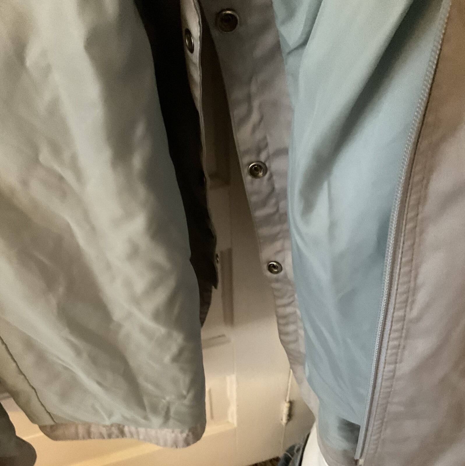 Vintage Y2K Rain Coat By Foxland Size M Circa 1980’s Gray Pleating Retro Vibes