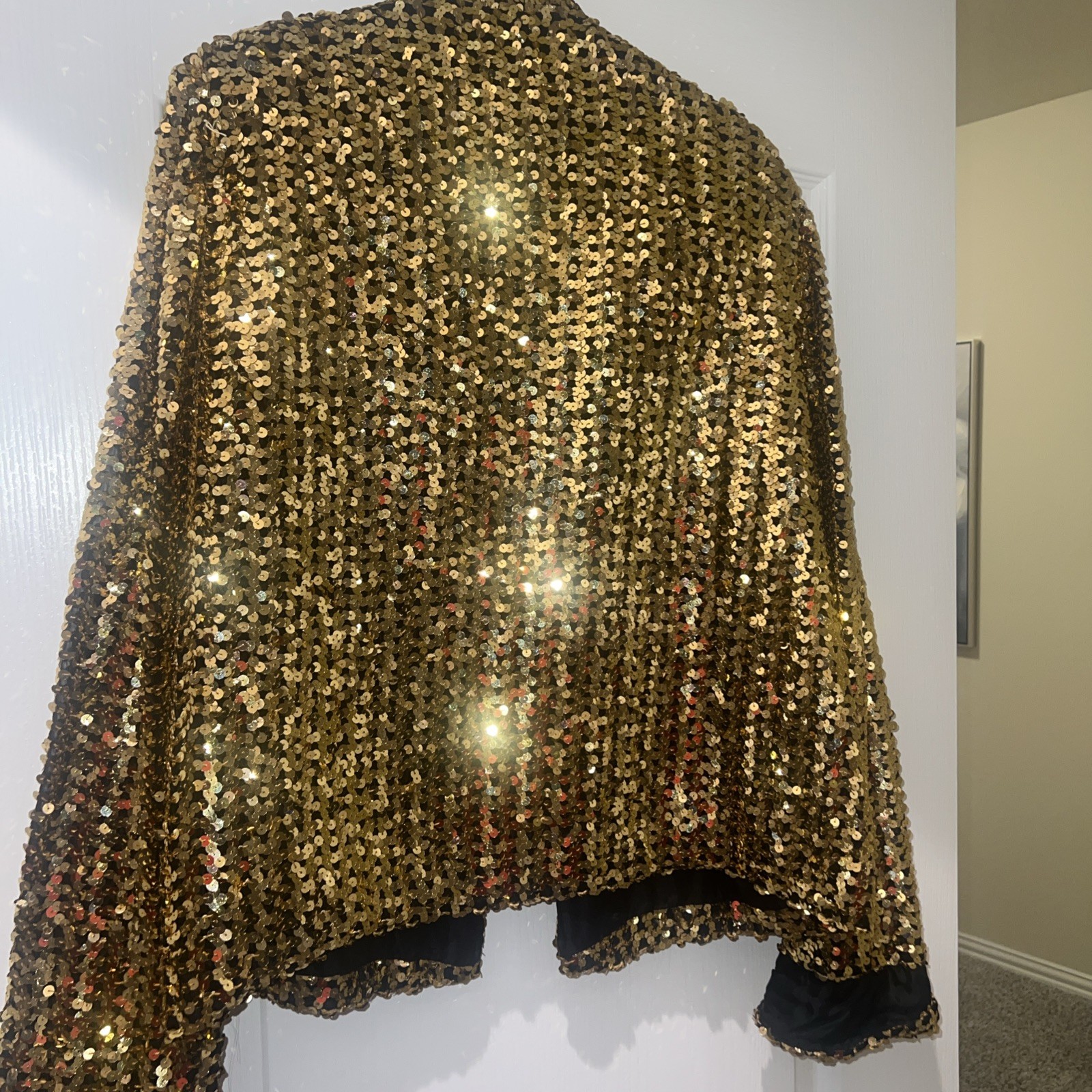 Vintage Rob Hill For Mister Jay Sequin Jacket Gold Large