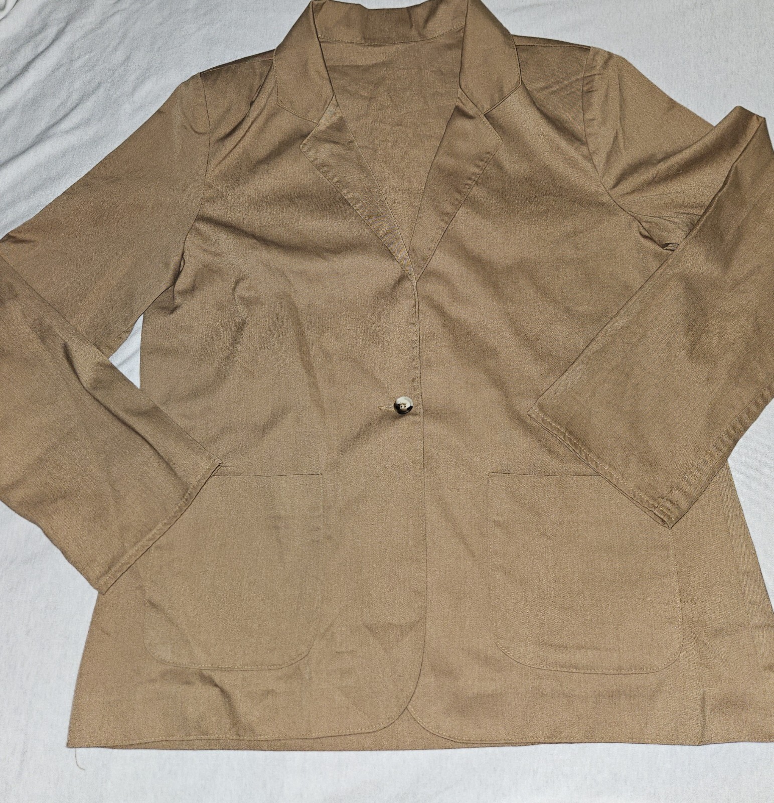 Jantzen Women Single Button Blazer Sz 16 Brown Suit Jacket Career Timeless Retro