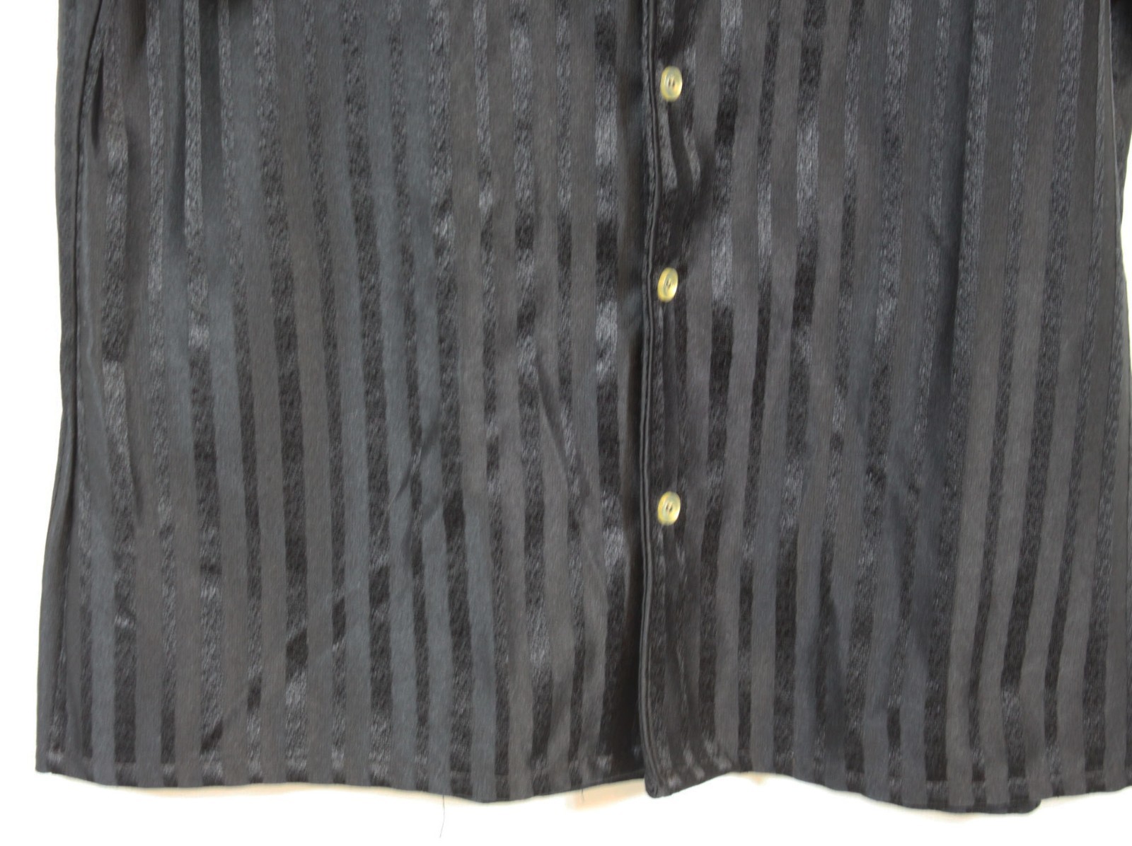 Vtg National Shirt Polyester Blouse Top Shirt Tone on Tone Stripe Retro 70s L