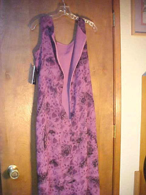 NWT-2pc Laura Scott Ladies Rose Colored Sleeveless Dress w/Jacket-Size M/L