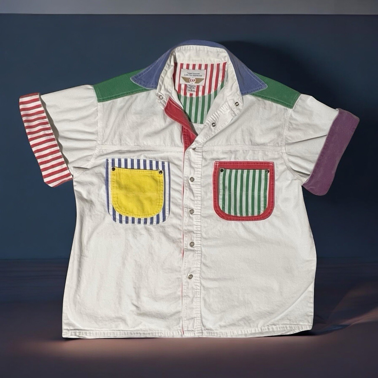 Vintage Compagnie Internationale Limited Express Patchwork Snap Shirt. Large
