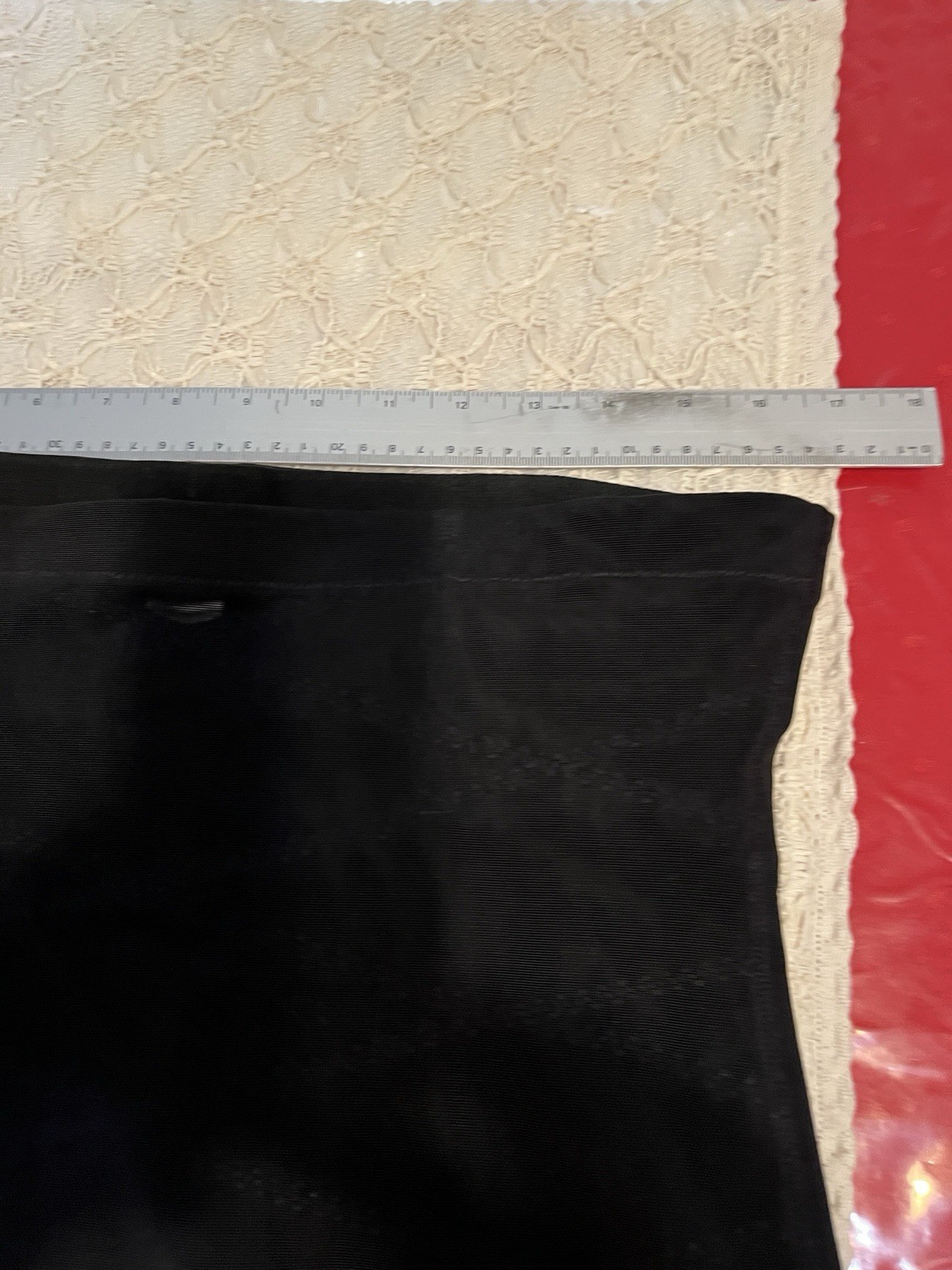 VTG BLACK NYLON OPAQUE SHEER HIGH WAIST RUCHED GIRDLE FIRM SHAPER PLUS3X
