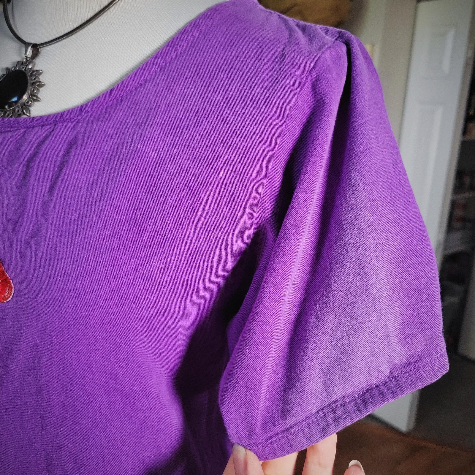 Sarah’s Tea Party Dress Vintage 90s Women’s Purple Red Hat Society Maxi Medium