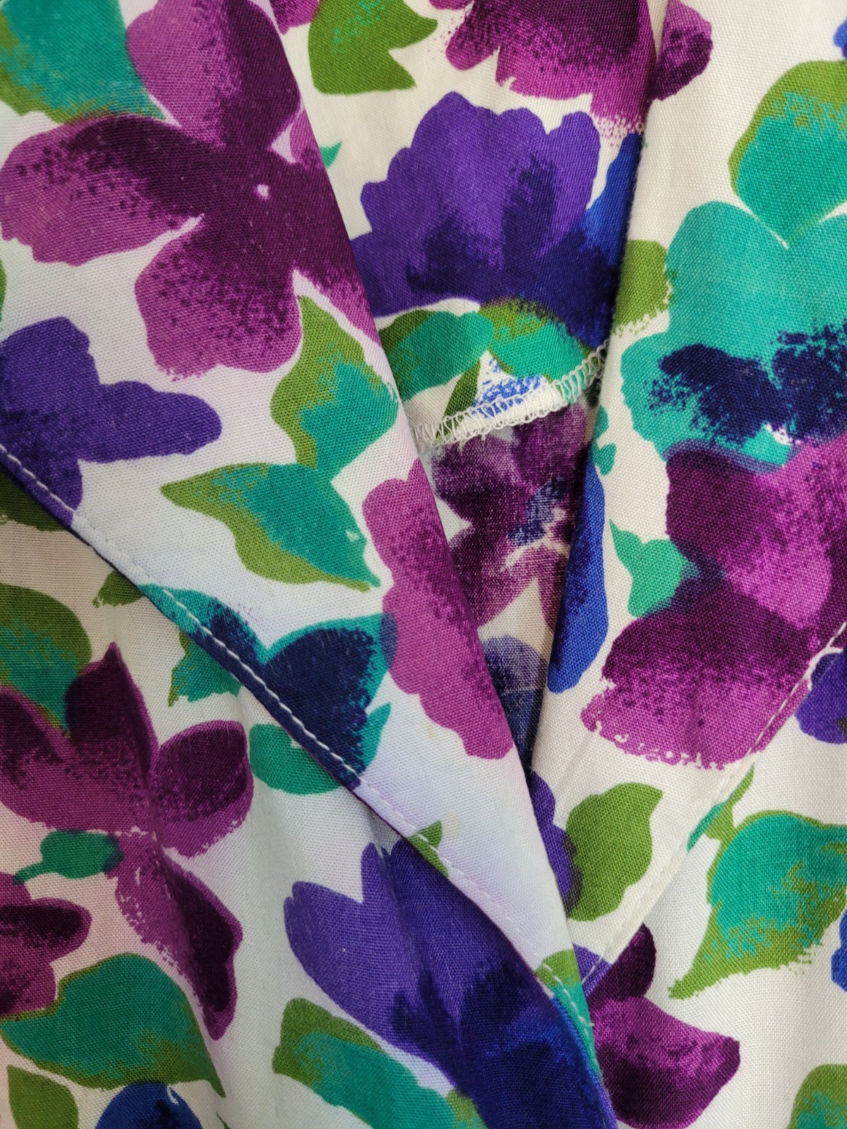 CRAZY 4U Vintage Tuxedo Romper Wrap 90s Floral Pansies Multicolor Rayon Size S