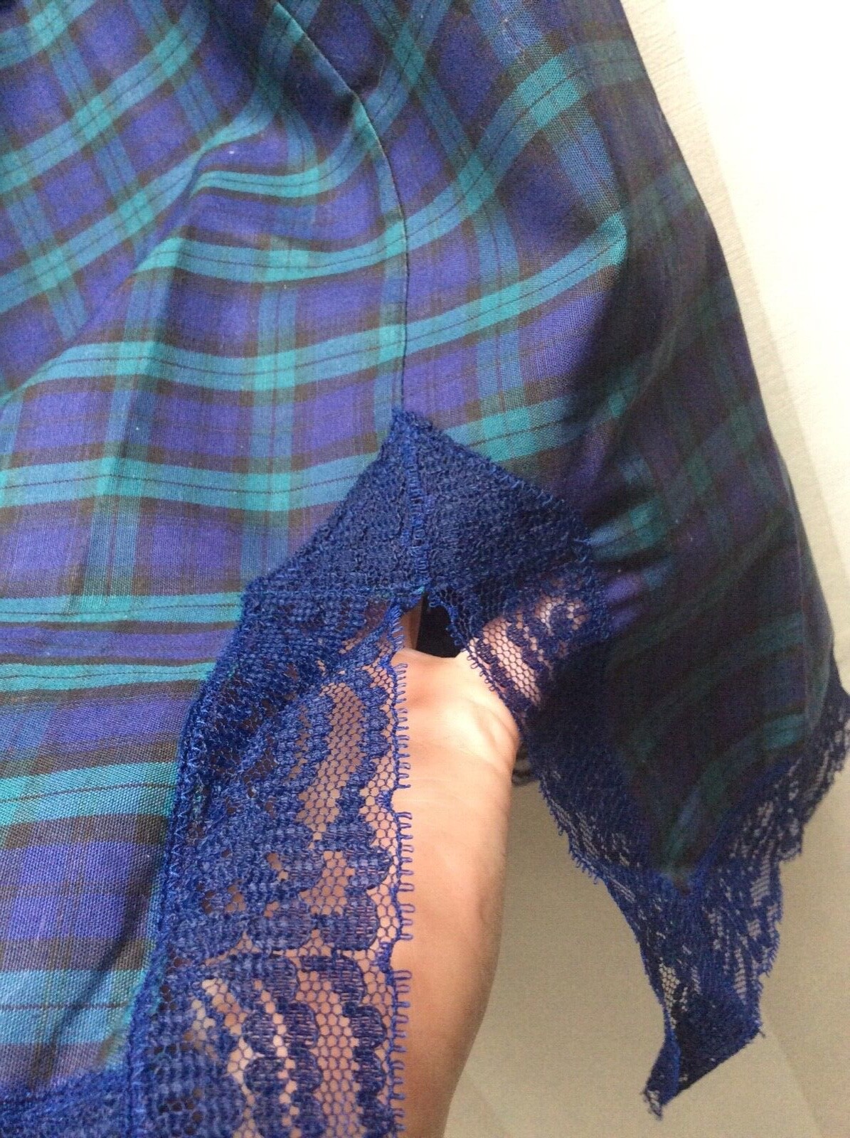 Vintage 60s Tartan Lingerie Set Made in Holland. Underskirt and Brief. Size M-L.