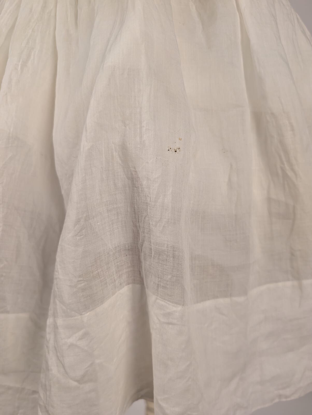 CIVIL WAR 1850’S GIRL’S WHITE BATISTE SUMMER DRESS W PUFF SLEEVES