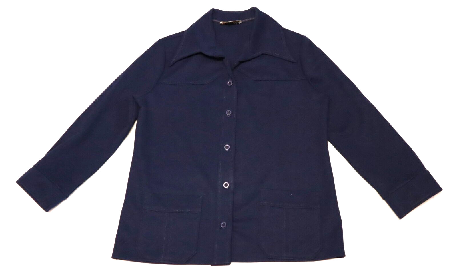 Vintage 70s ECCOBAY womens deep navy blue jacket size 13/14 (check measure) USA