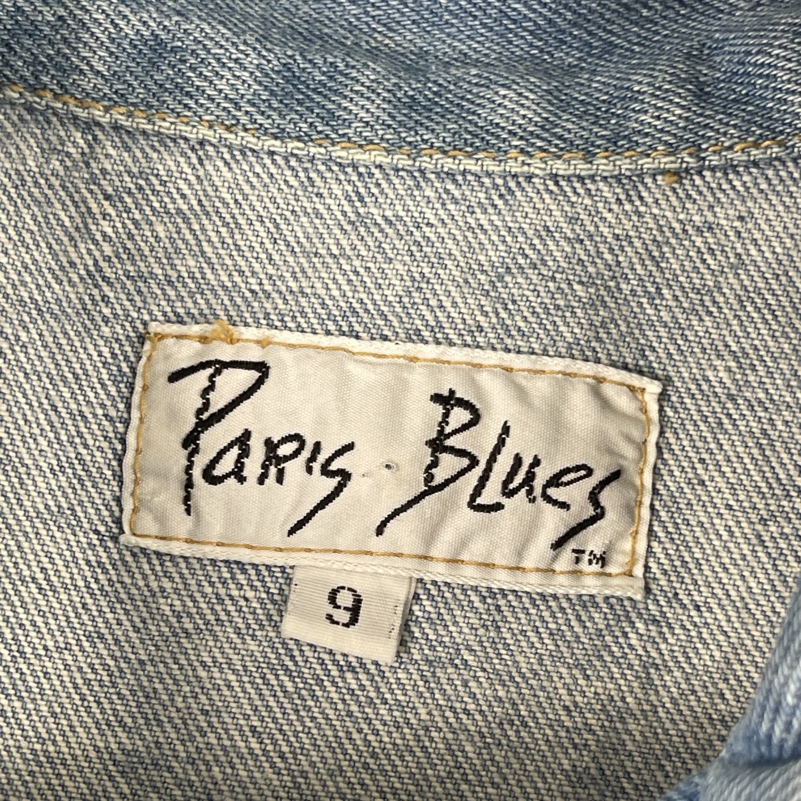 Vintage 80s Paris Blues Dress Womens 9 Denim Zipper Asymmetrical Stone Wash USA