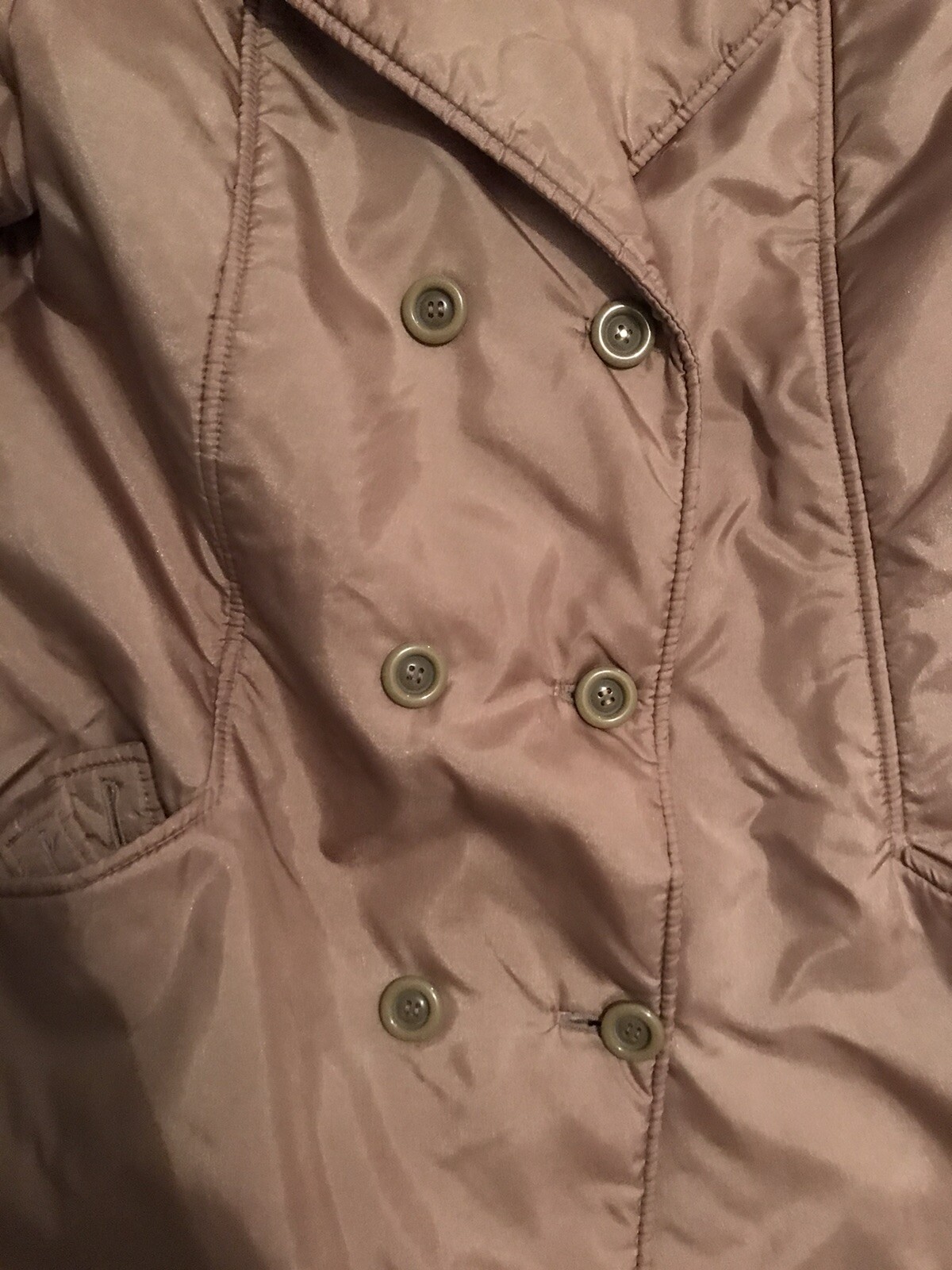 BROMLEIGH Vintage 70’s Taupe/Beige Puffer Double Breasted Belted Coat Sz 12 PUC