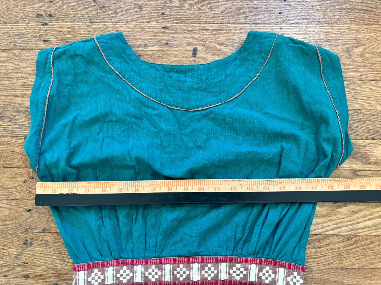1950s Beautiful Rare Mexican Prarie Style Dress.talon Side Zip.26” Waist/17”pit