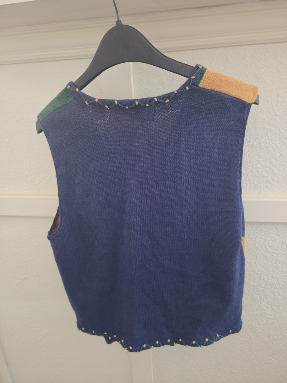 Vintage Belle Pointe Sweater Vest womens sz Medium Zigzag Casual Vest