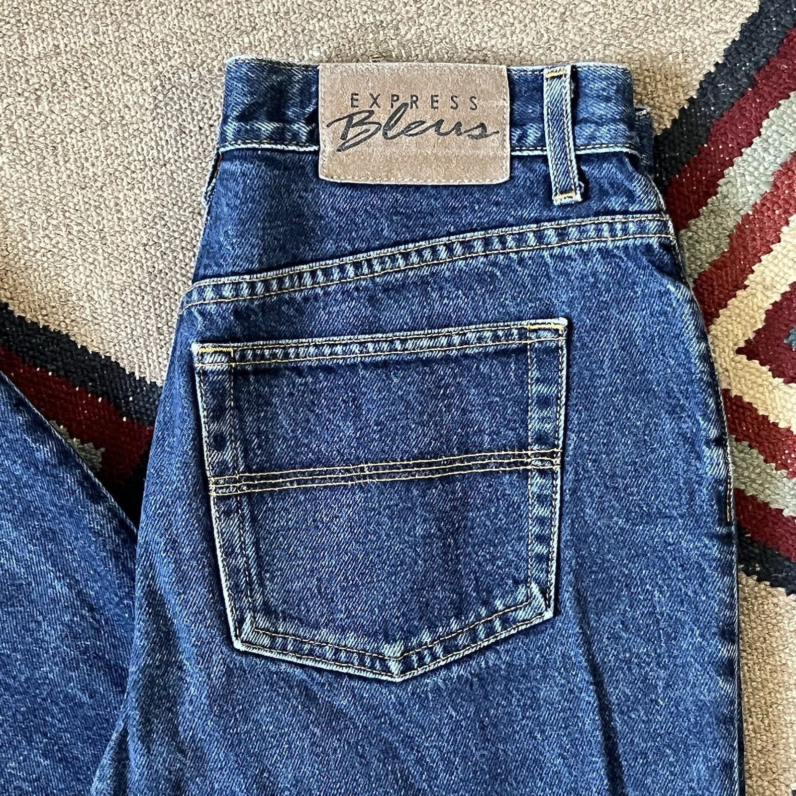 Vintage 90s Express Boot Cut Flare Bell Jeans Women’s 9/10 R USA Made Blue Denim