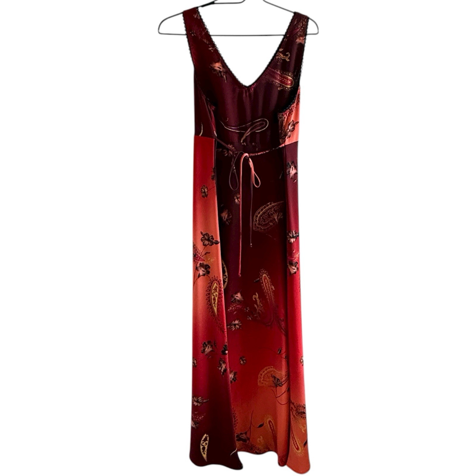 VTG Y2K Floral Slip Dress Sz Large 14 Fairy Whimsigoth Paisley Grunge Maxi