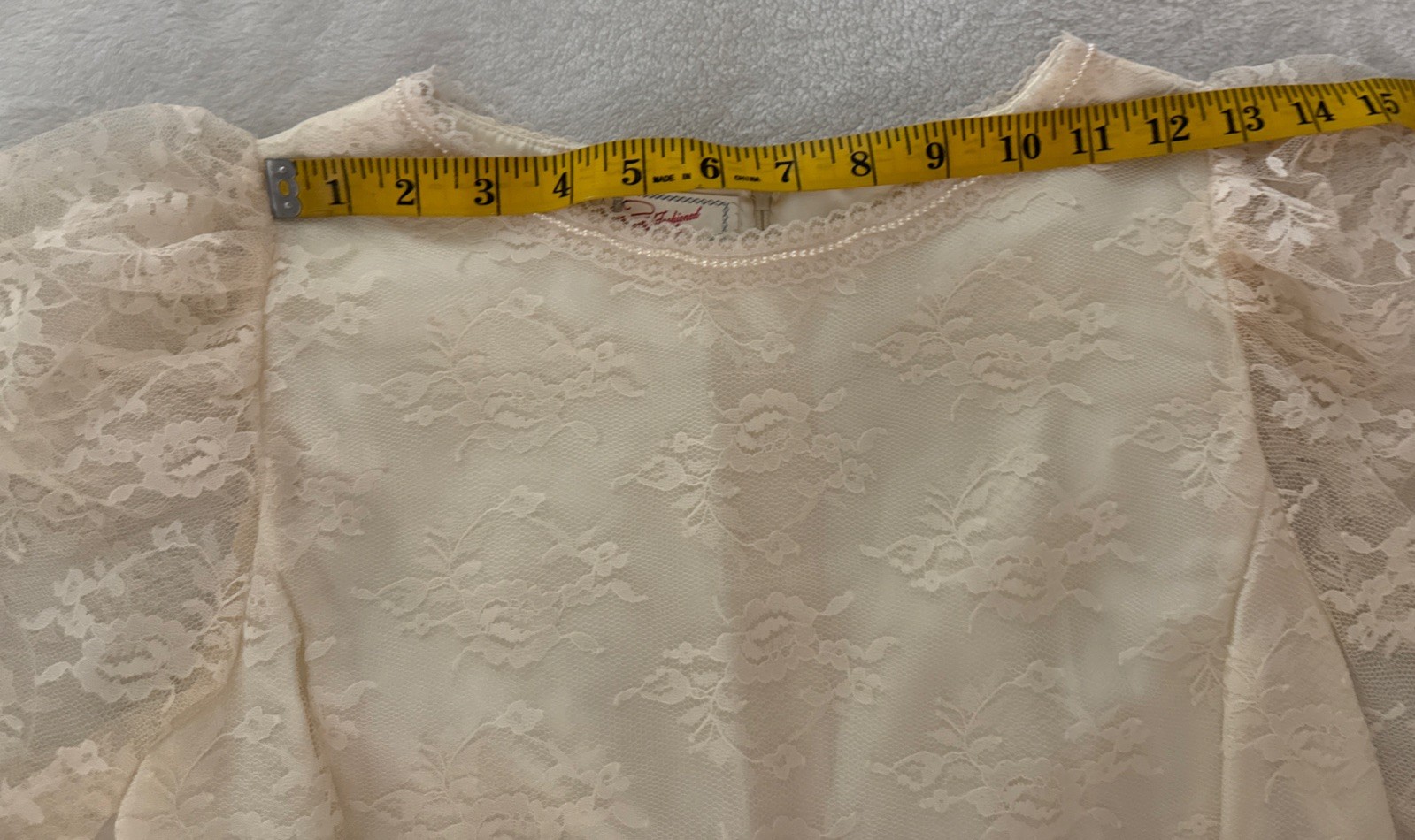 Vintage Handmade Ivory Mermaid Style Drop Waist Wedding Dress Lace Pearl S/M