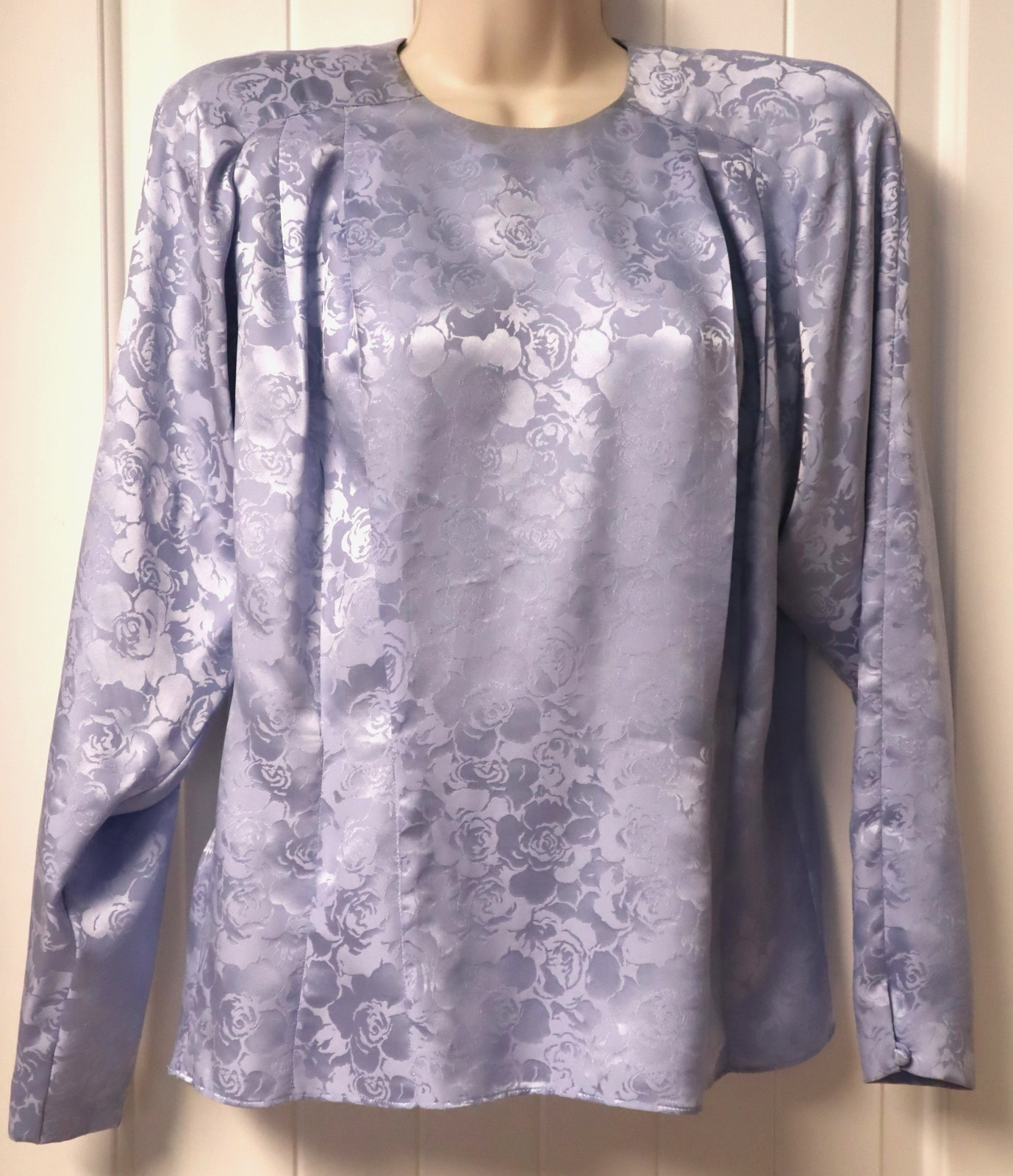 Vintage 1980s AI purple floral blouse size S/M (check measurements)