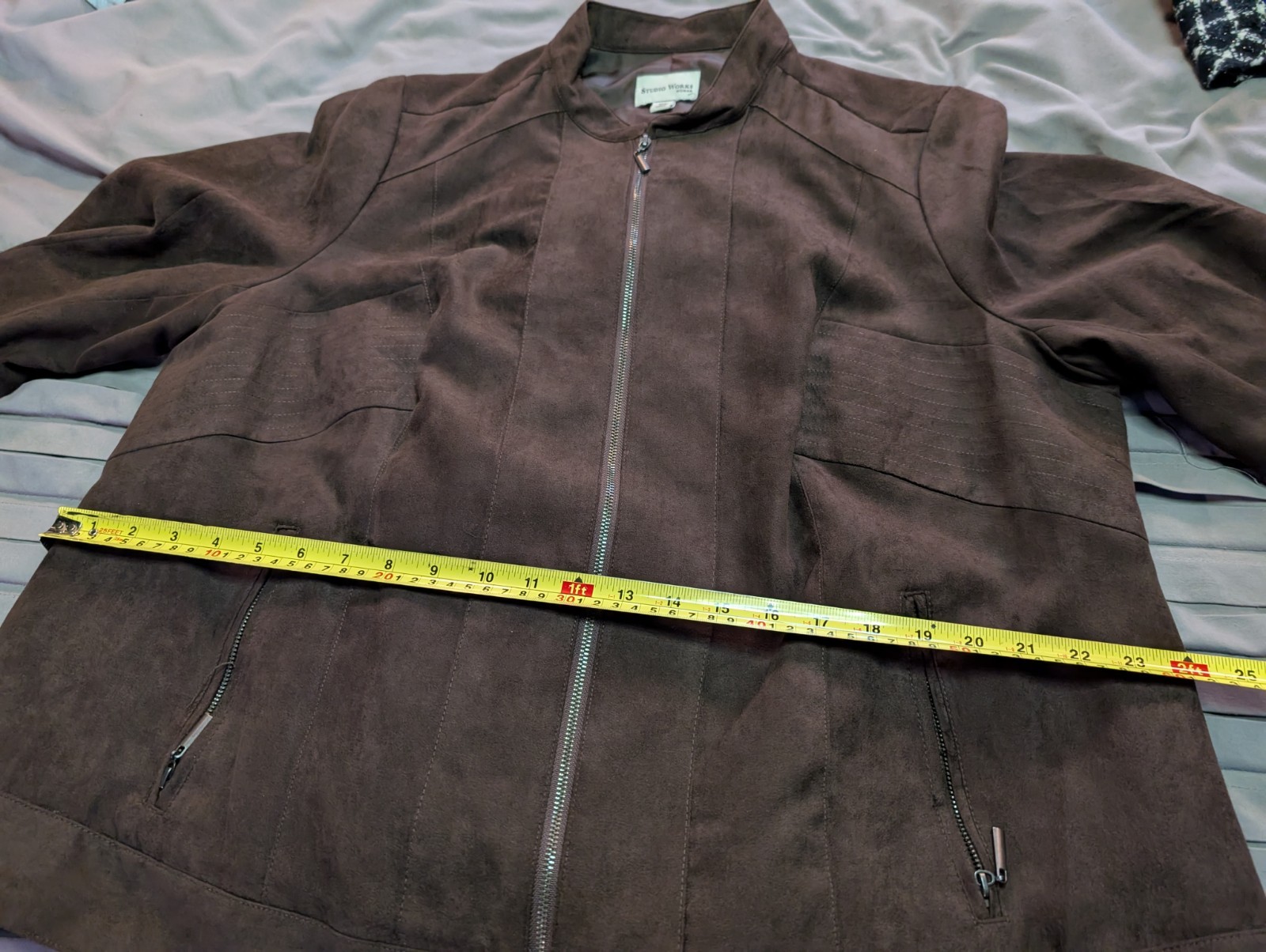 Studio Works Women’s Brown faux Suede Jacket Size 18W