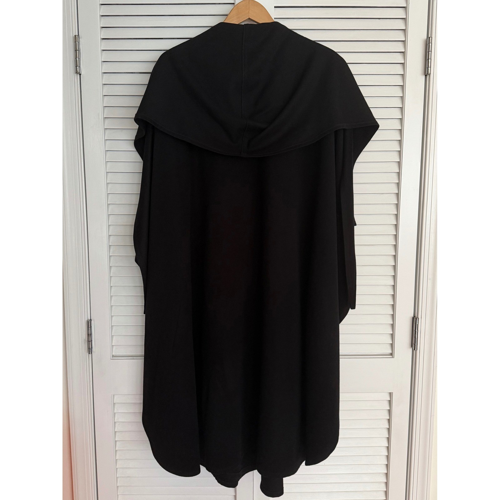 Vtg Jimmy Hourihan Sz M Black Wool Cashmere Blend Country Walking Cape with Hood