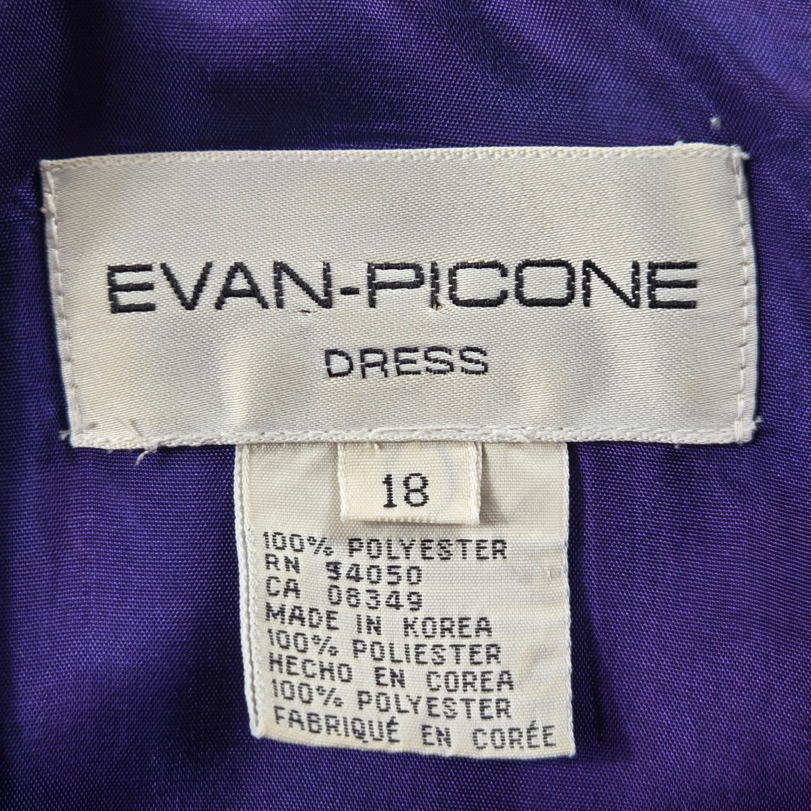 Evan-Picone Colorblock Dress Womens 14 Blue Black Vintage Shift Pocket (D9)