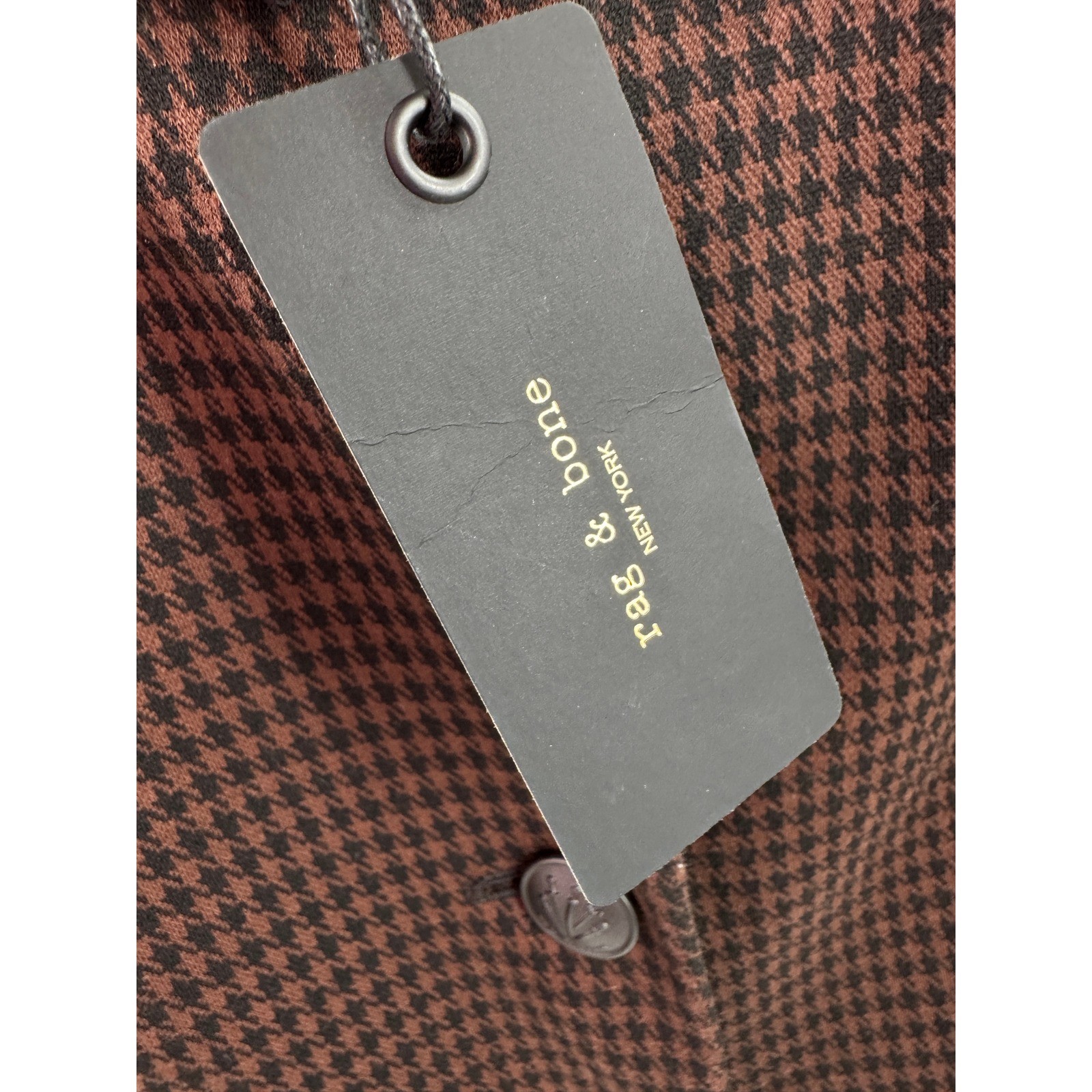 Rag & Bone Blazer Sadie Patterned Brown Multi Size 6 Houndstooth Career Jacket