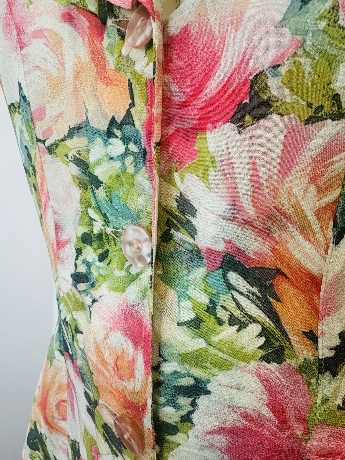 VTG Multicolor floral peplum Skirt & Top Set Nanny wedding designer alexander M