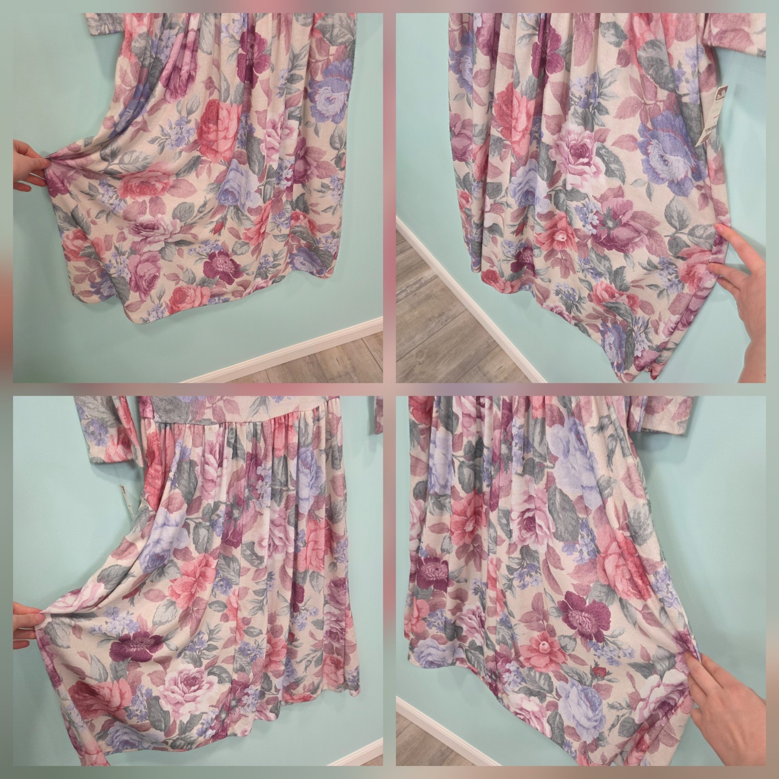 Vtg TIMELY TRENDS Cottagecore Tea Party Dress 80s Floral Festival Midi 9/10 NEW