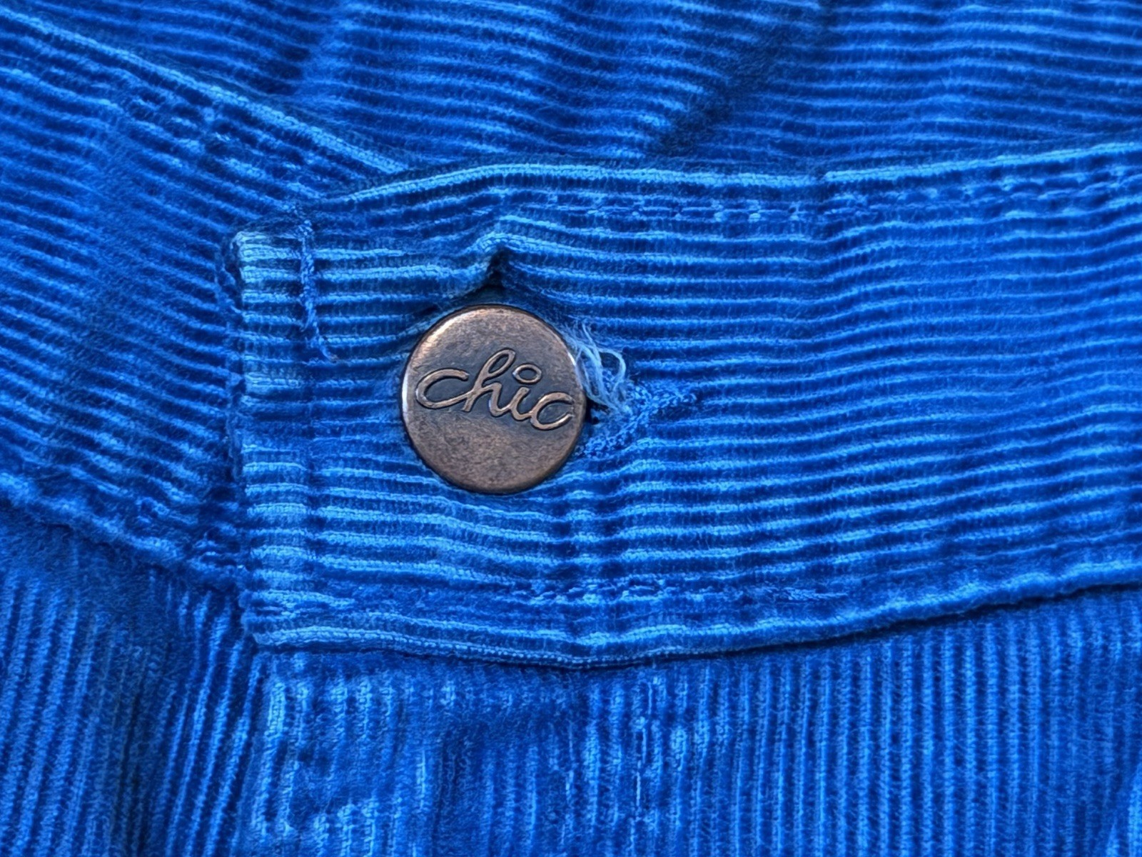 Vtg 1980s Chic by H.I.S. Teal Blue Corduroy Pants Women’s 30″ Waist x 25″ Inseam
