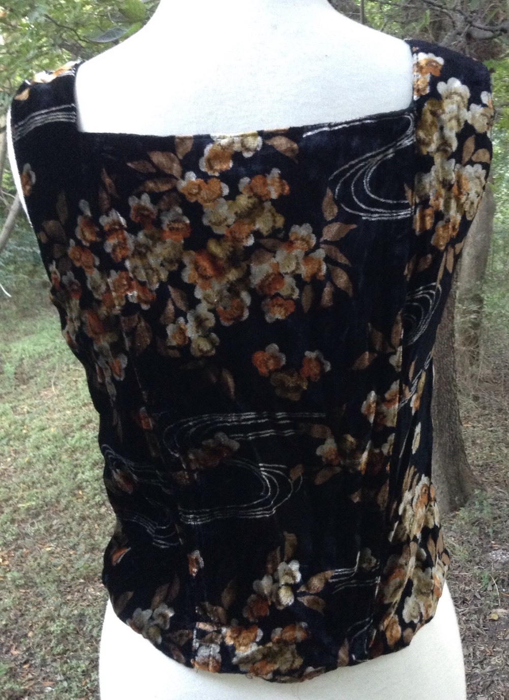 VTG 90s My Boyfriend’s Back SILK VELVET Bustier Sz M Brocade Art Y2K