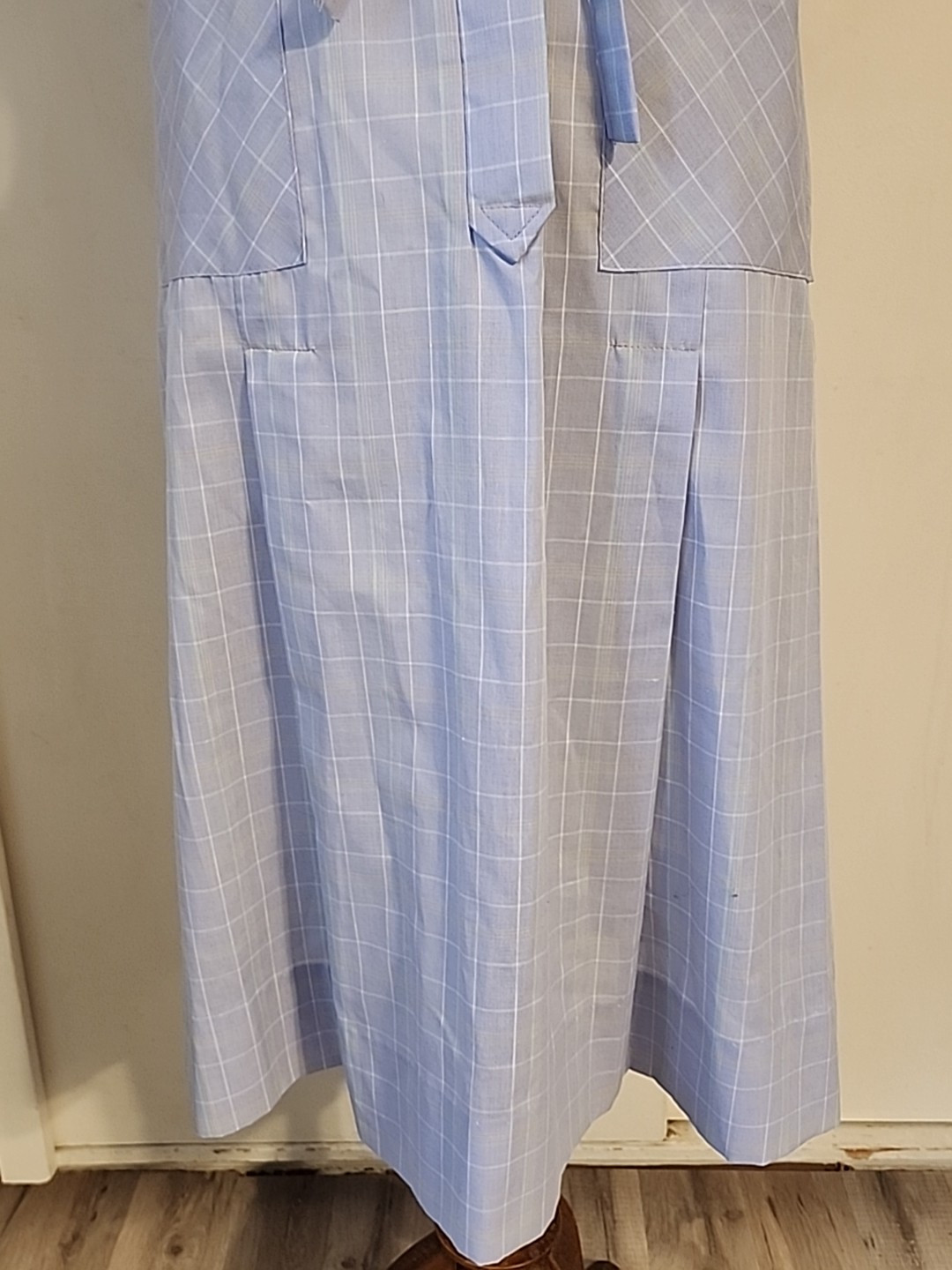 Vintage Nancy Frock Casual House Dress Pleats Pockets Sz14