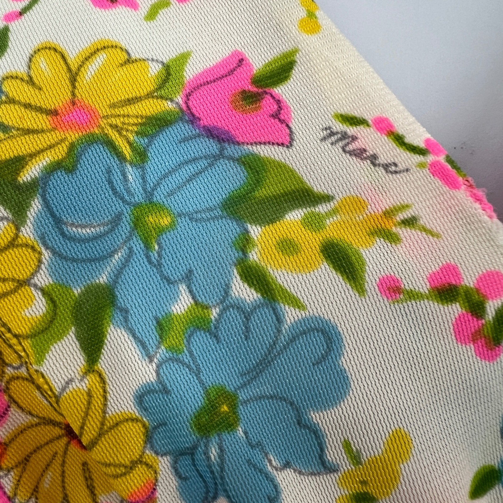 Vintage 70s Miss Elaine Floral Kaftan Dress One Size Mod MCM 60s Go-Go Bewitched