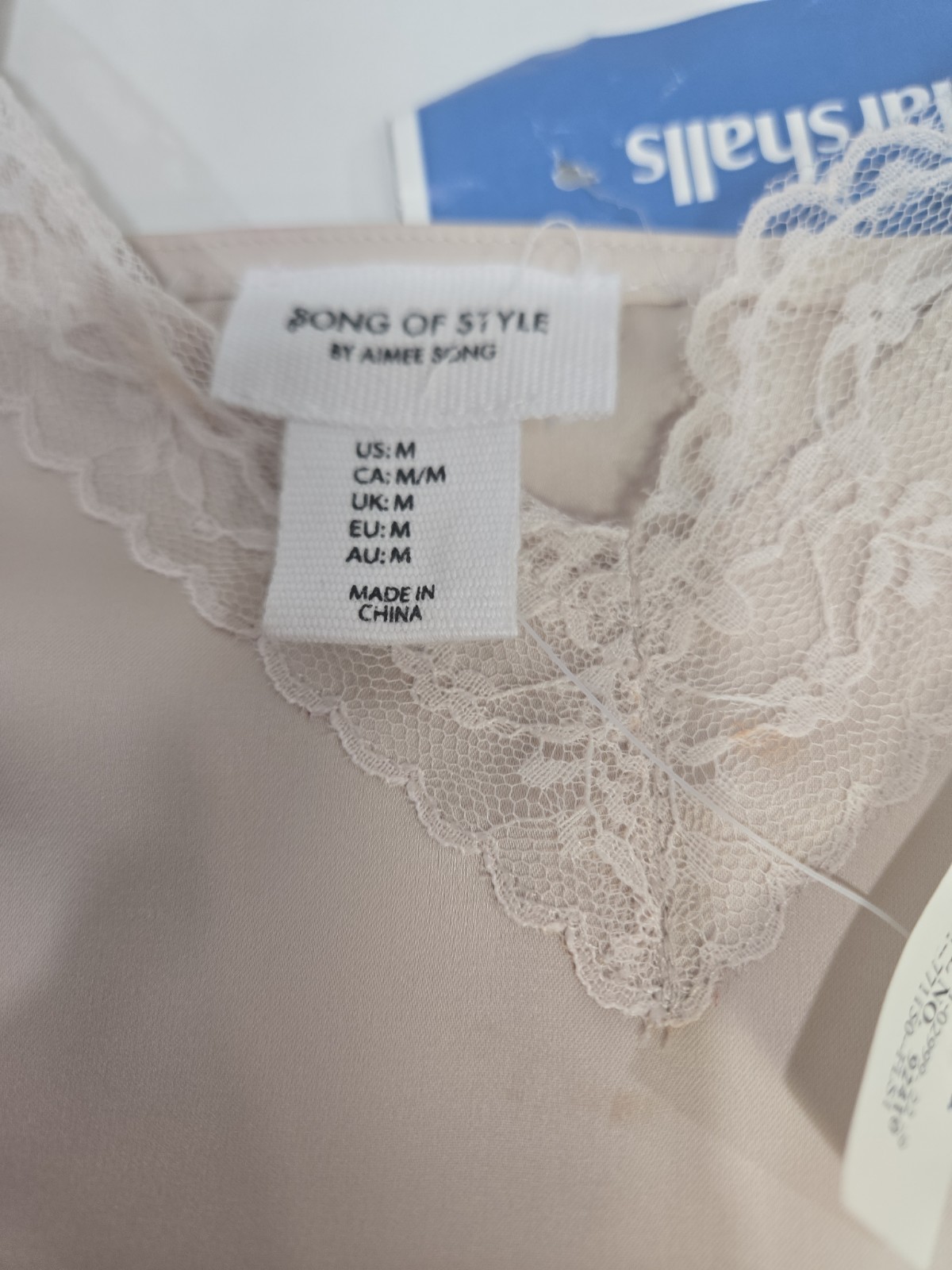 Song Of Style Slip Or Night Dress Woman Size Medium Lingerie Beige Feminine Core