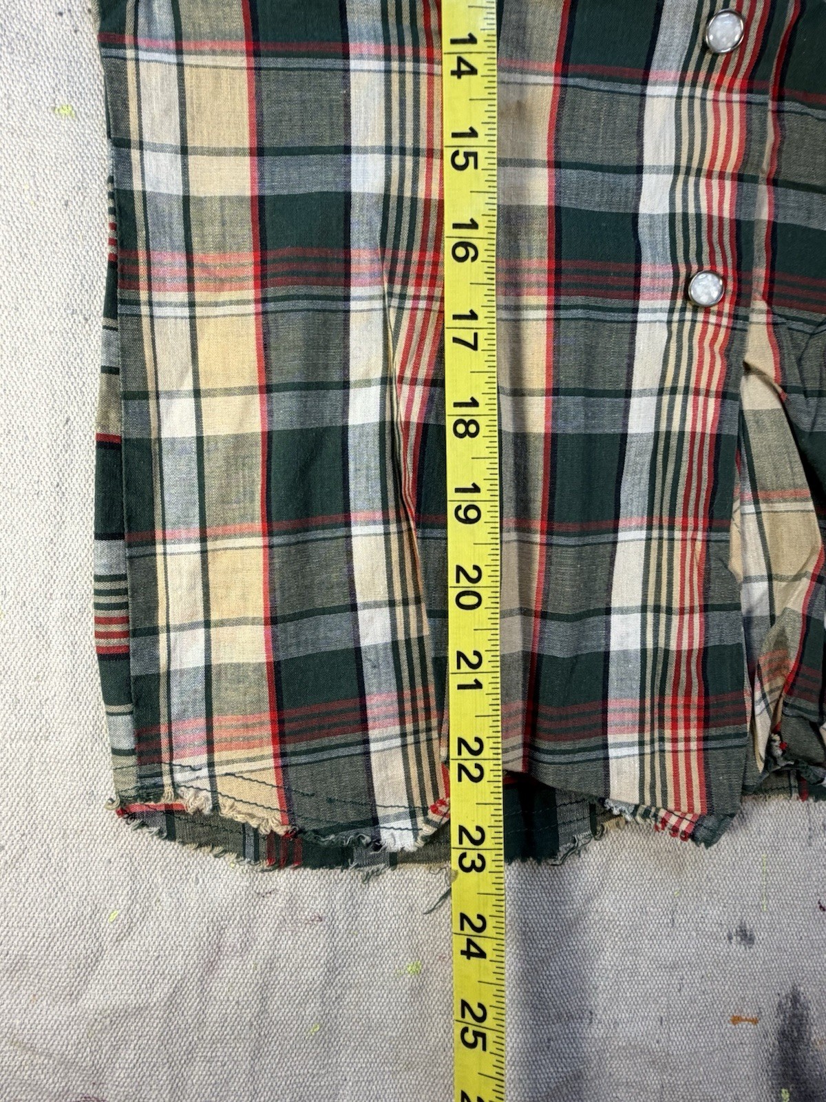Vintage 1950s Short Horn Levi’s Western Ranch Wear Short Sleeve Plaid Top