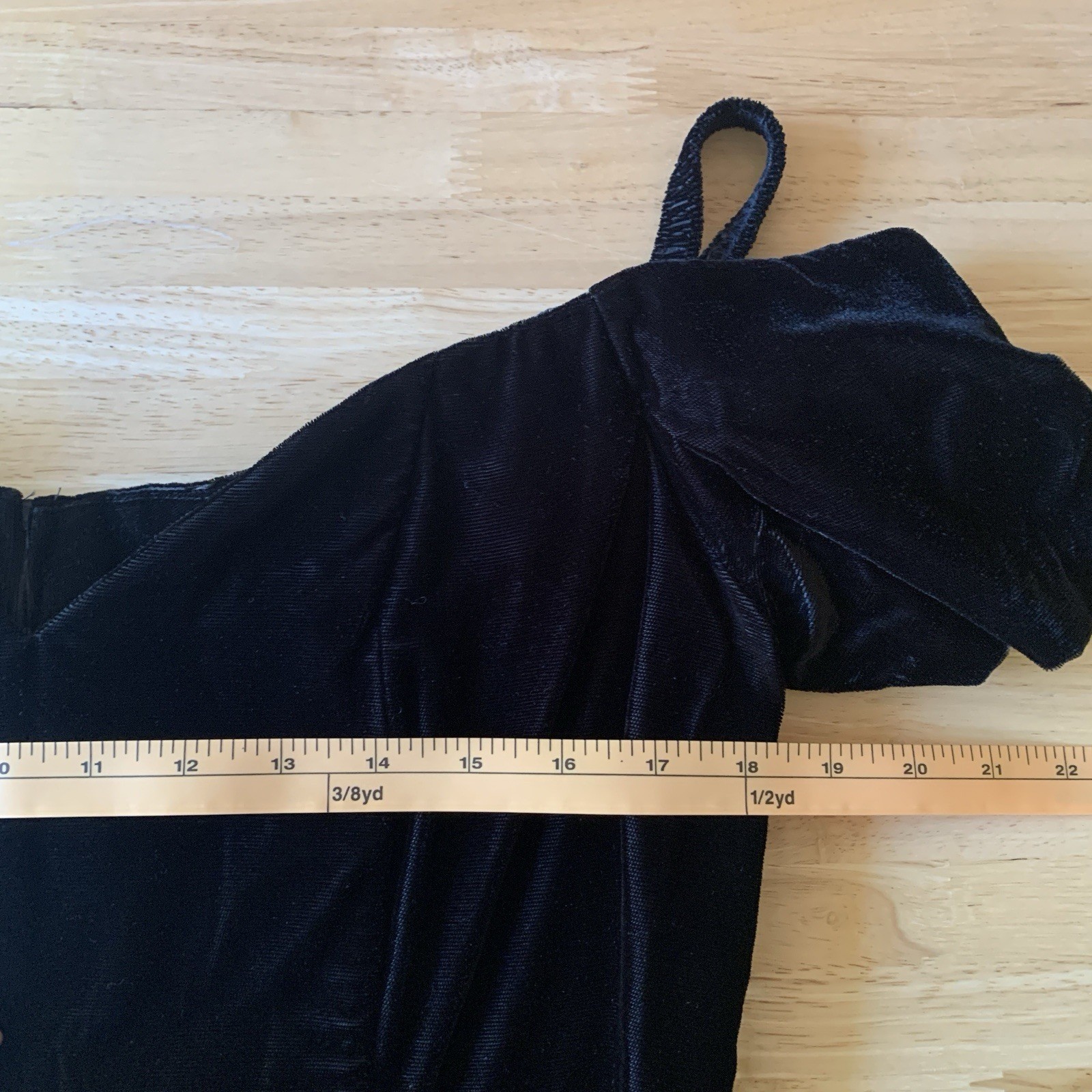 Vtg 80s Black Velvet Mini Dress Whimsigoth Sweetheart Neck Off The Shoulder