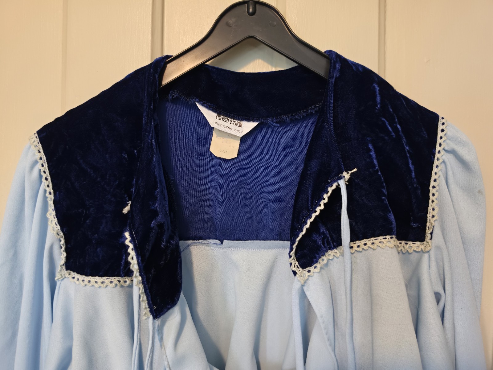 Vintage Montgomery Ward Rayon Velvet Blue 2 Piece Dress – See Tag For Size