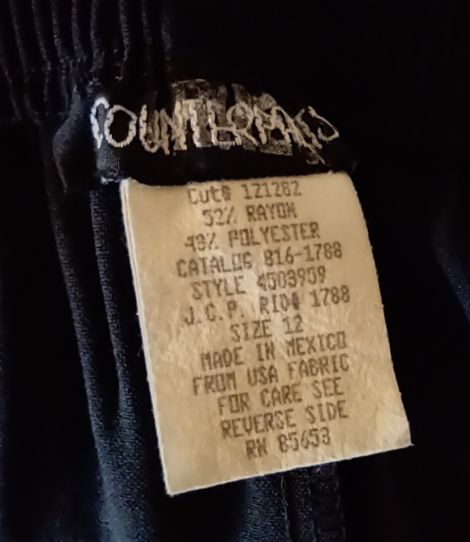 Vintage 90’s Counterparts Black High Waisted Rayon Stirrup Pants 12